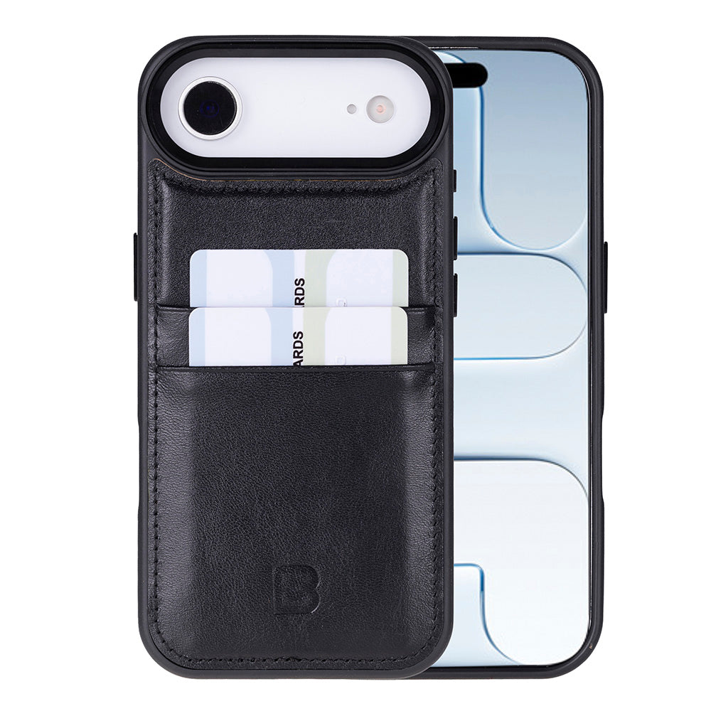 Flex Cover Leather iPhone 17 Air Case with Card Holder, Black Flex Cover Leather iPhone 17 Air Case with Card Holder, Black