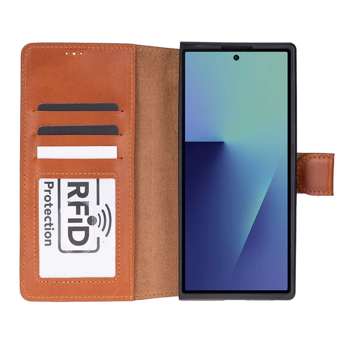 Wallet ID Leather Samsung Galaxy Z Fold 7 Folio Case