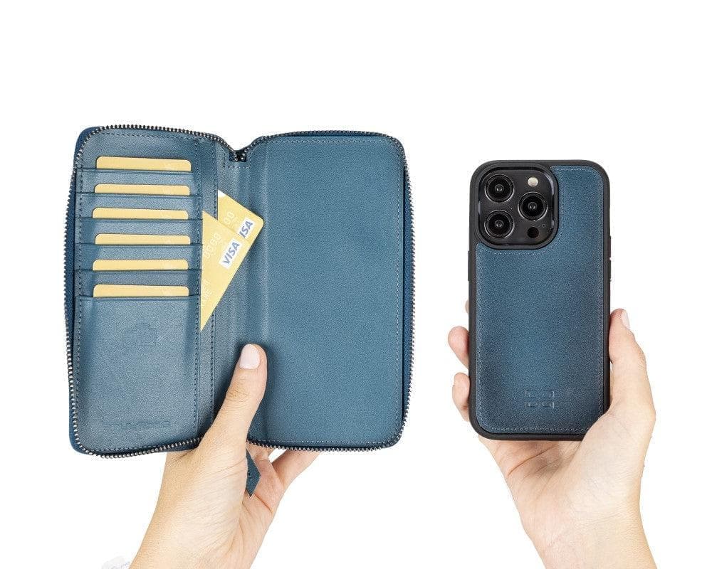 Apple iPhone 15 Series Detachable and Zipper Leather Wallet Case - Pre Order Bouletta LTD