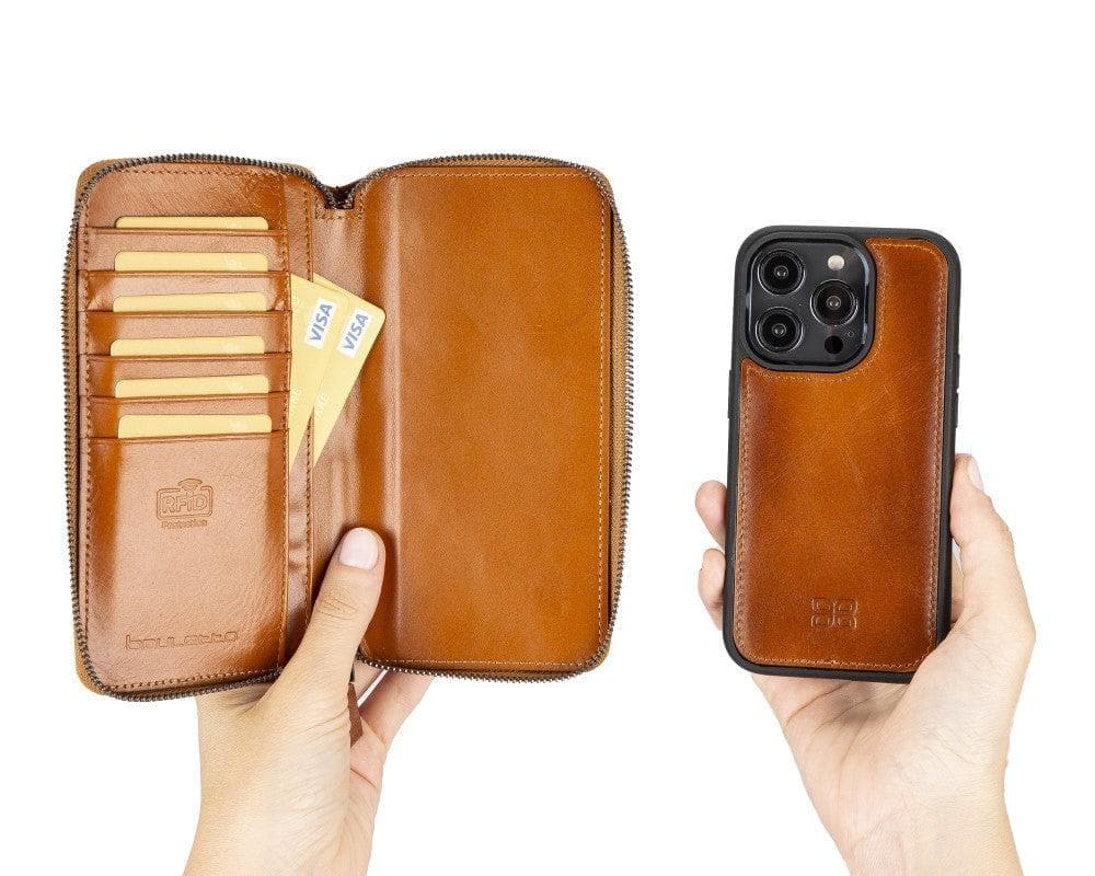 Apple iPhone 15 Series Detachable and Zipper Leather Wallet Case - Pre Order Bouletta LTD