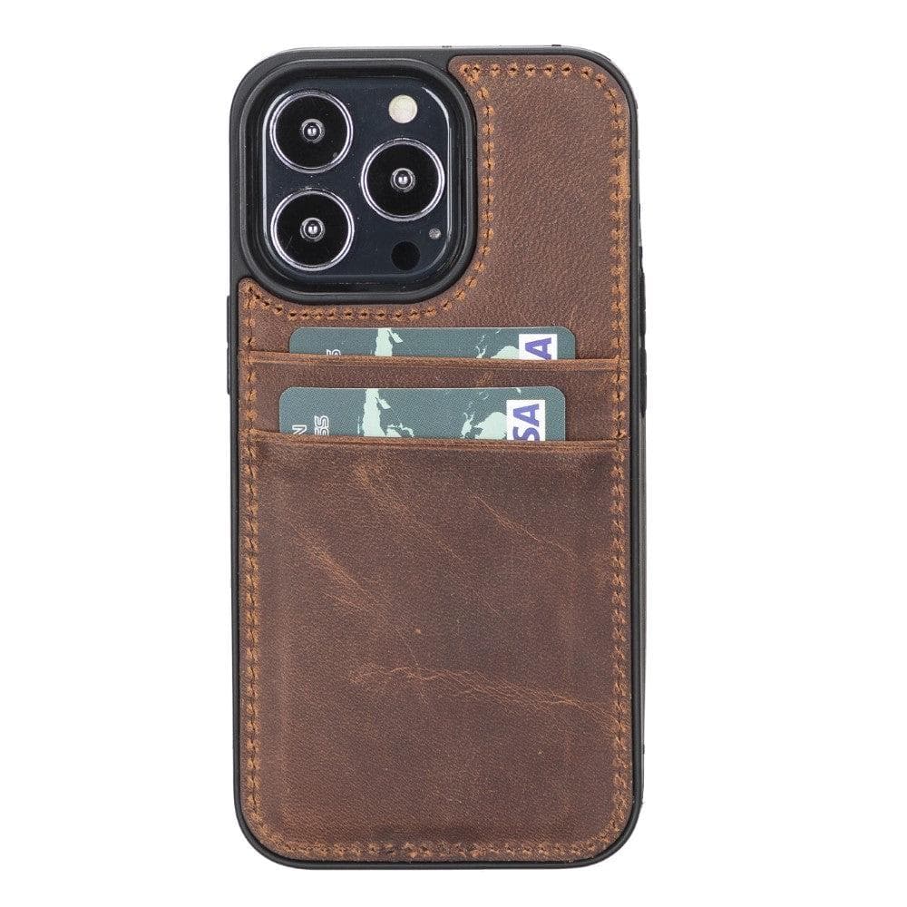 B2B- Apple iPhone 13 Series Flex Cover Card Holder Case / FXC-CCP-Flex Cover Card Holder iPhone 13 Pro Max 6.7" / Brown Bouletta B2B