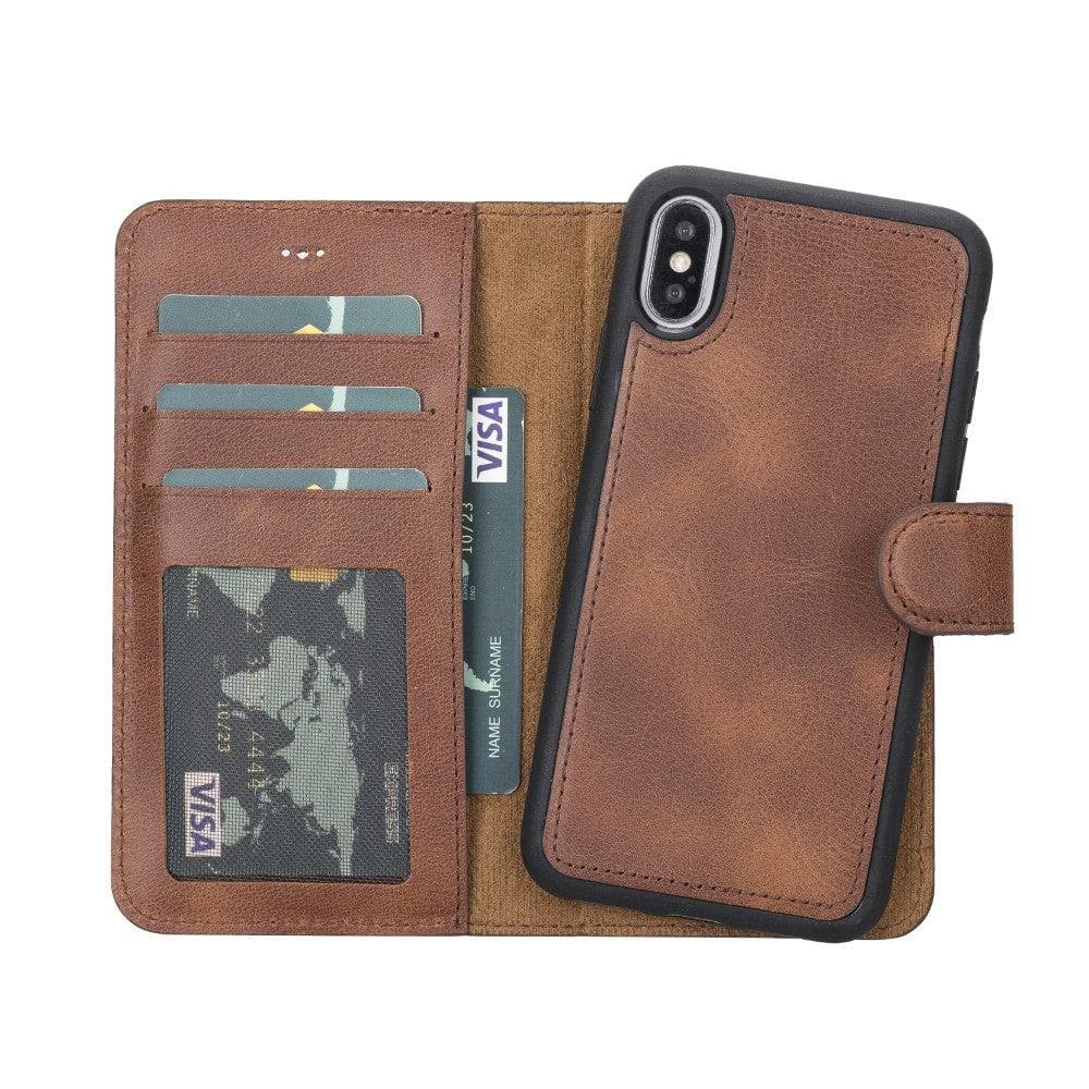 B2B - Apple iPhone X Series Detachable Leather Case / MW iPhone X/XS / Antic Brown Bouletta B2B