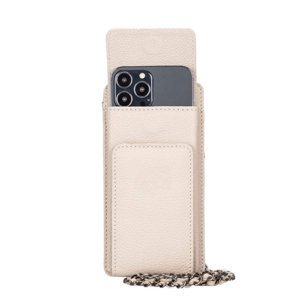 B2B - Avjin Crossbody Leather Bag Compatible with Phones up to 6.9" Mink Bouletta B2B