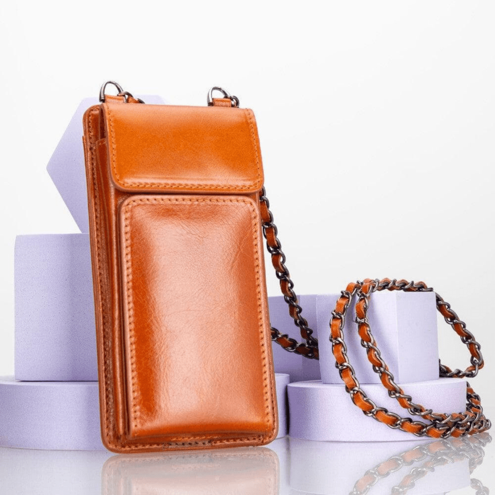 B2B - Avjin Crossbody Leather Bag Compatible with Phones up to 6.9" Bouletta B2B