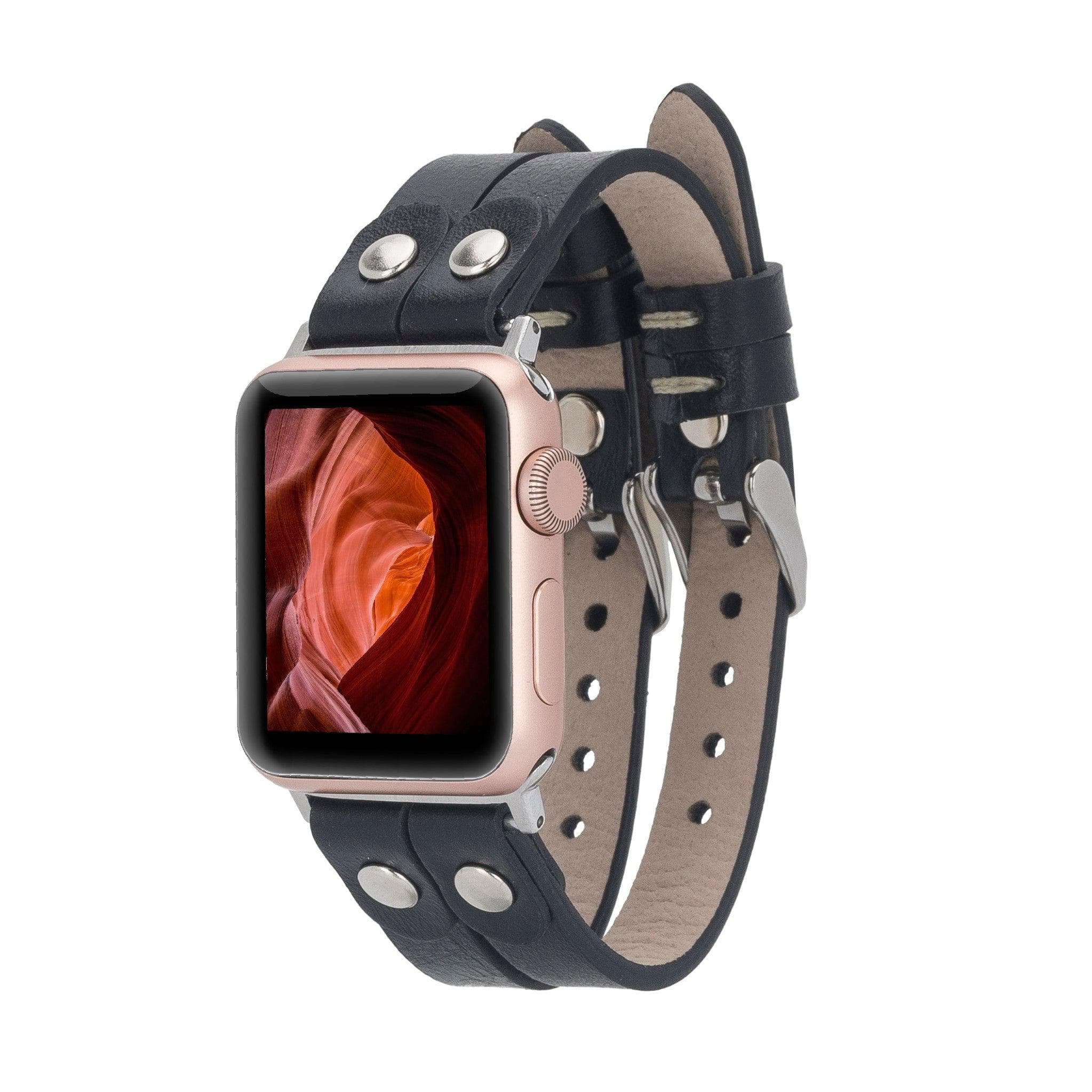 B2B- Durham Ely Apple Watch Leather Straps RST1 / Silver Bouletta B2B