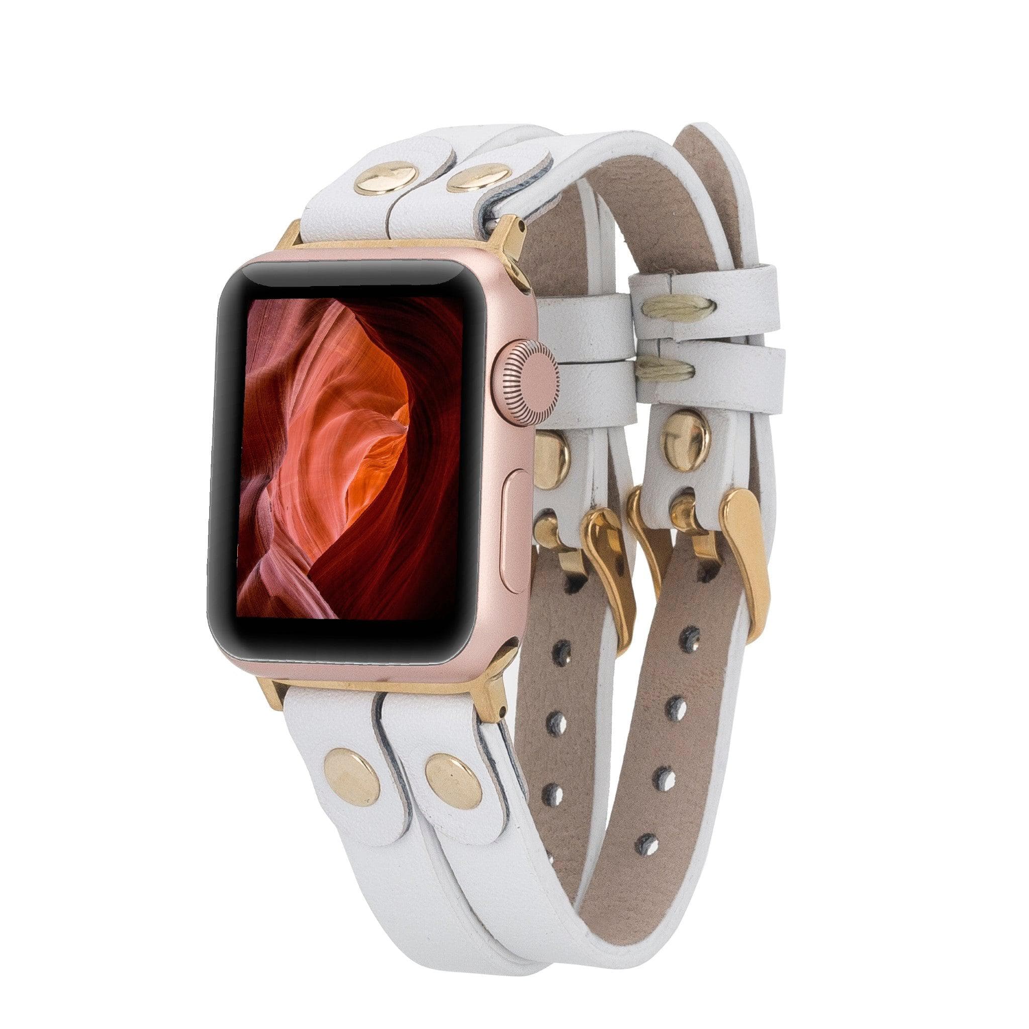 B2B- Durham Ely Apple Watch Leather Straps F3 / Gold Bouletta B2B