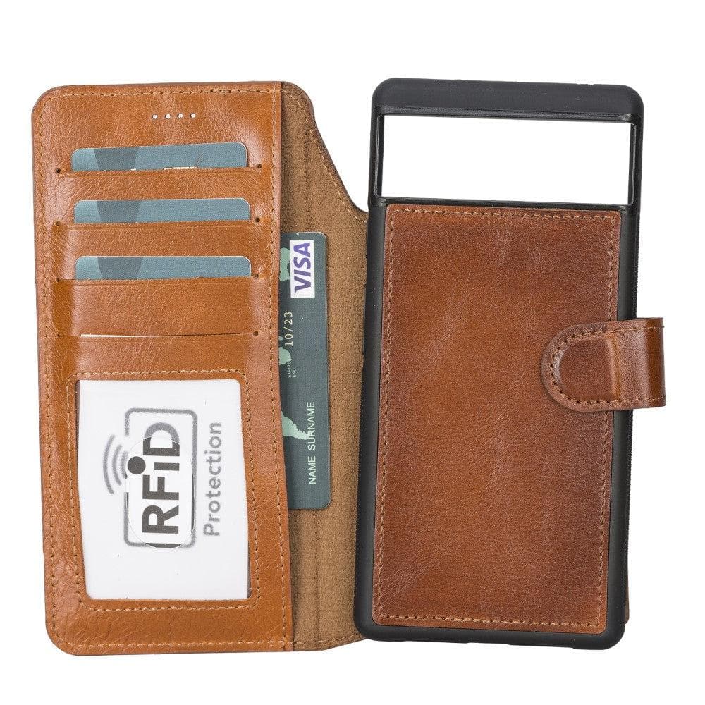 B2B- Google Pixel 6  Series Detachble Magnetic Wallet Leather Case RST2EF / Google Pixel 6 Bouletta B2B