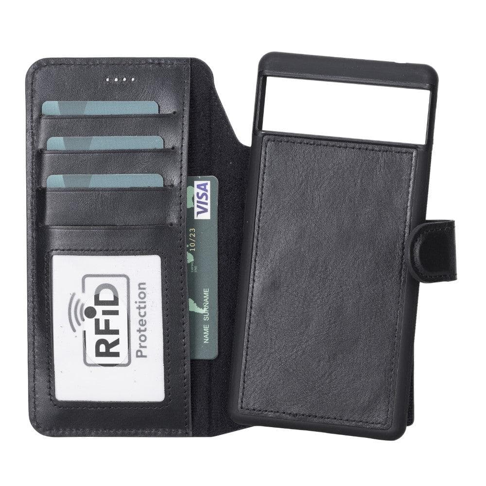 B2B- Google Pixel 6  Series Detachble Magnetic Wallet Leather Case RST1 / Google Pixel 6 Bouletta B2B