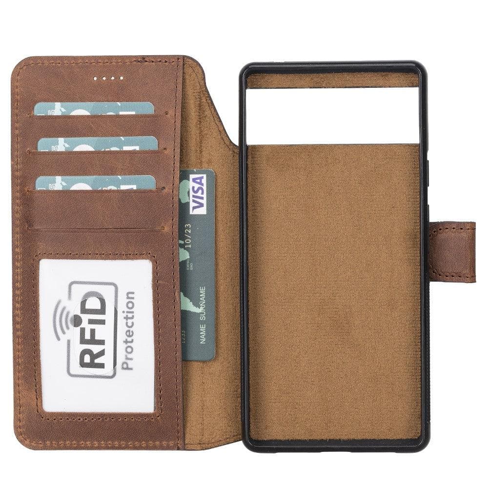 B2B- Google Pixel 6  Series Detachble Magnetic Wallet Leather Case Bouletta B2B