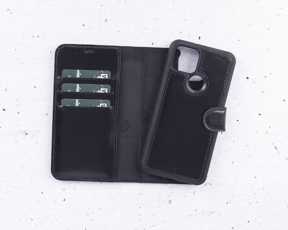 B2B- Google Pixel 6  Series Detachble Magnetic Wallet Leather Case Google Pixel 5 / Black Bouletta B2B