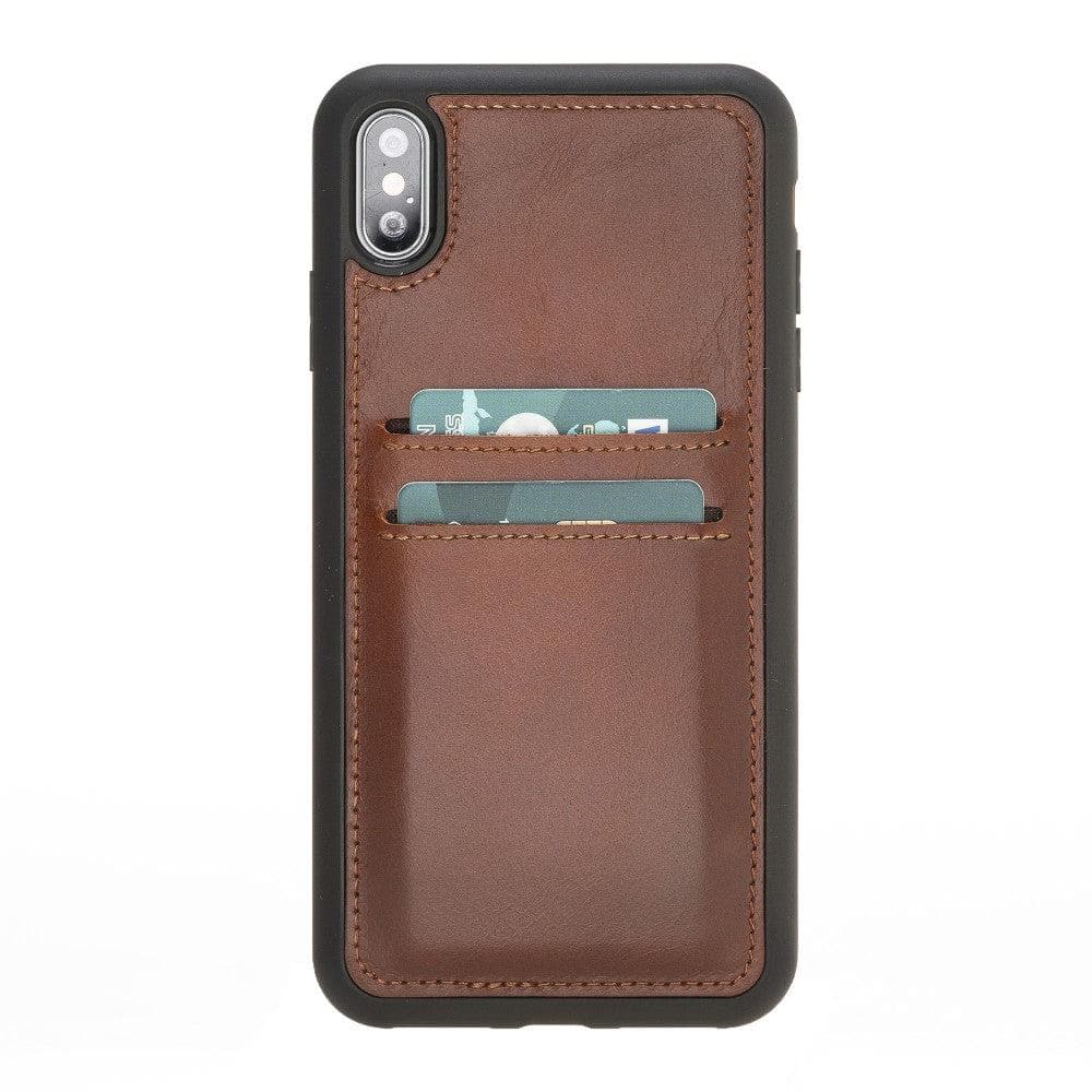 B2B - iPhone X Series Leather Flex Back Cover With Card Holder iPhone XS Max / Tan Bouletta