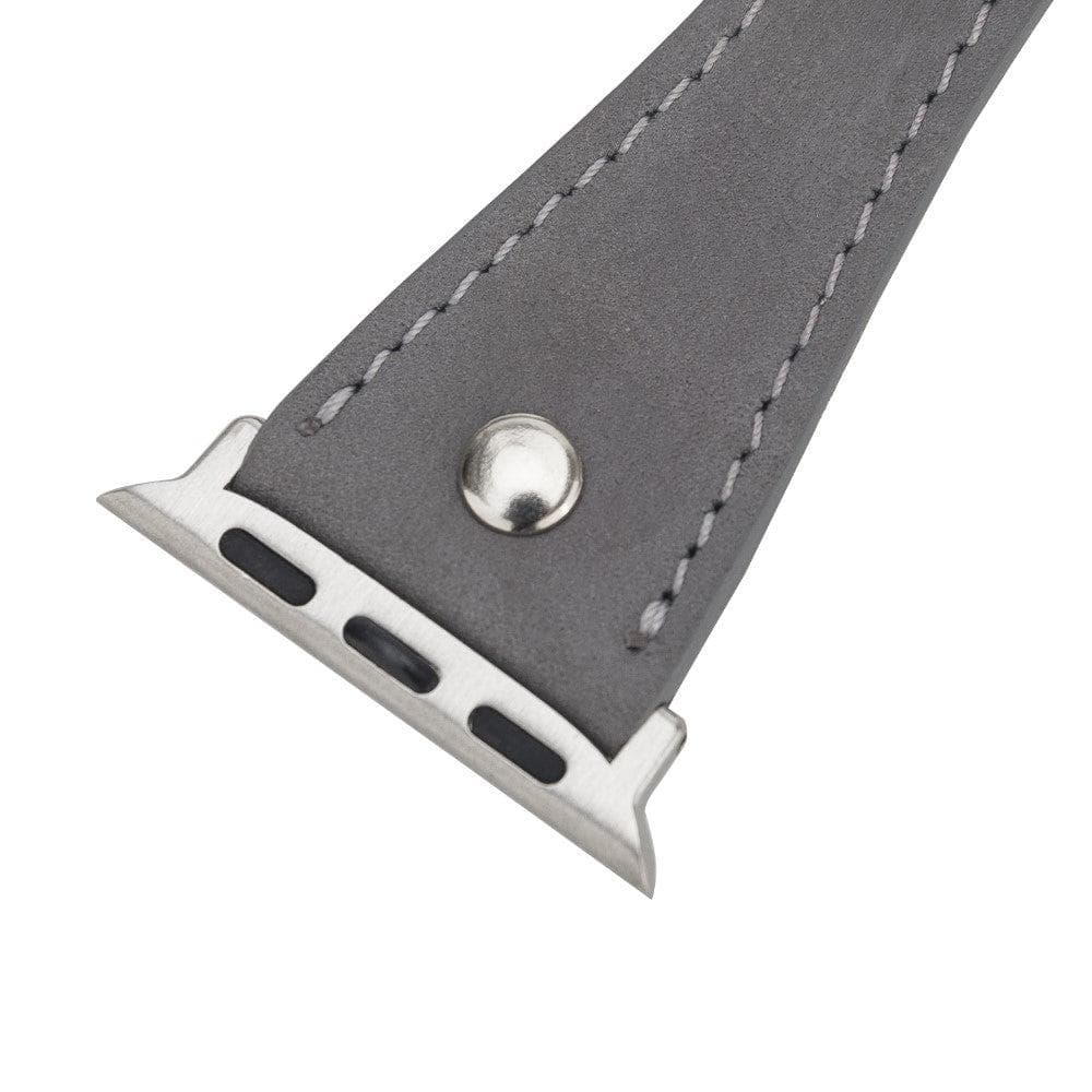 B2B - Leather Apple Watch Bands - DTS Double Tour Slim Hector Silver Trok Style Bouletta B2B