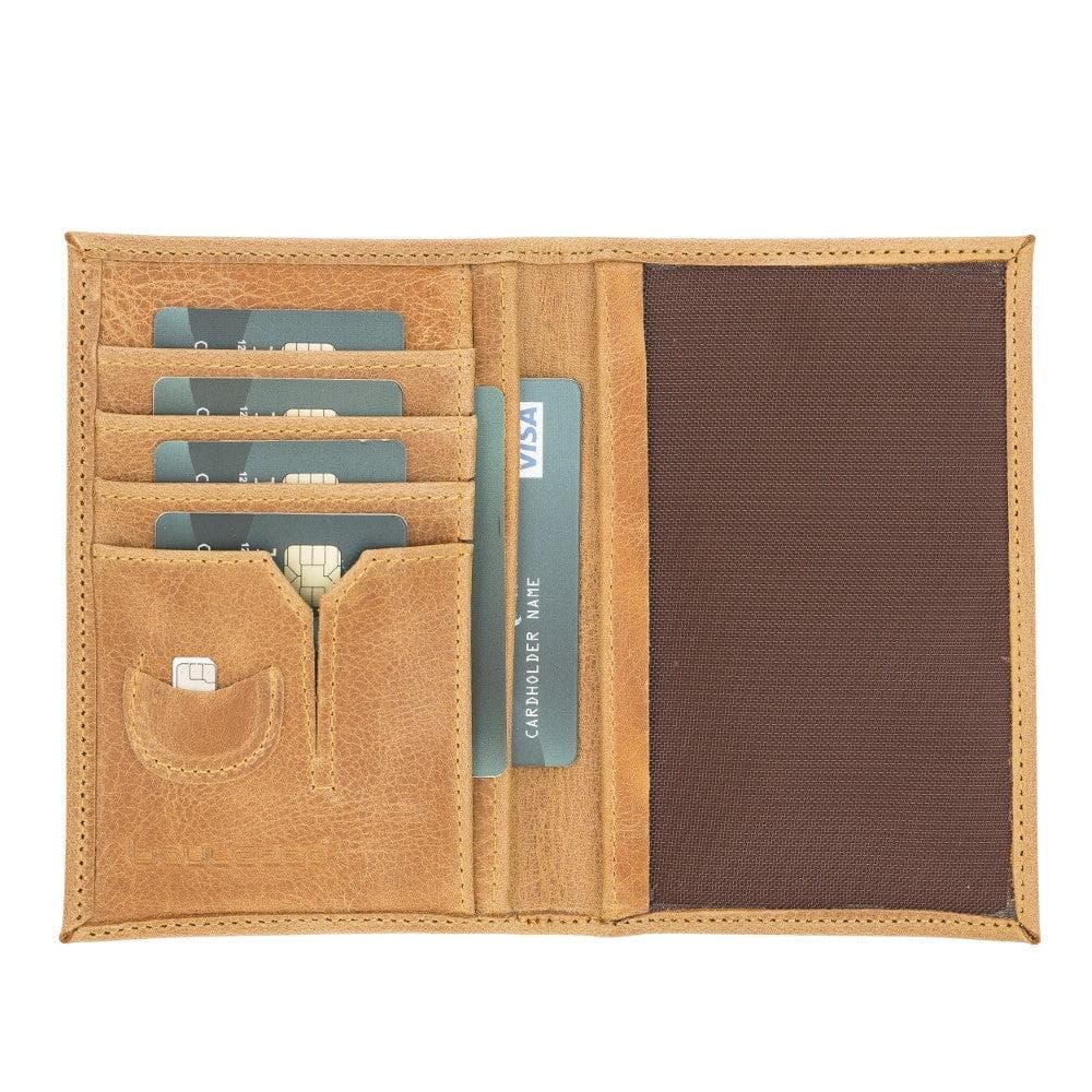 B2B- Leather Pasaport Holder Tan Bouletta B2B