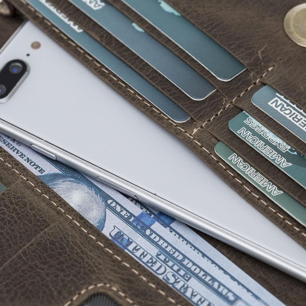 B2B - Leather Woman Wallet Dark Brown Bouletta B2B