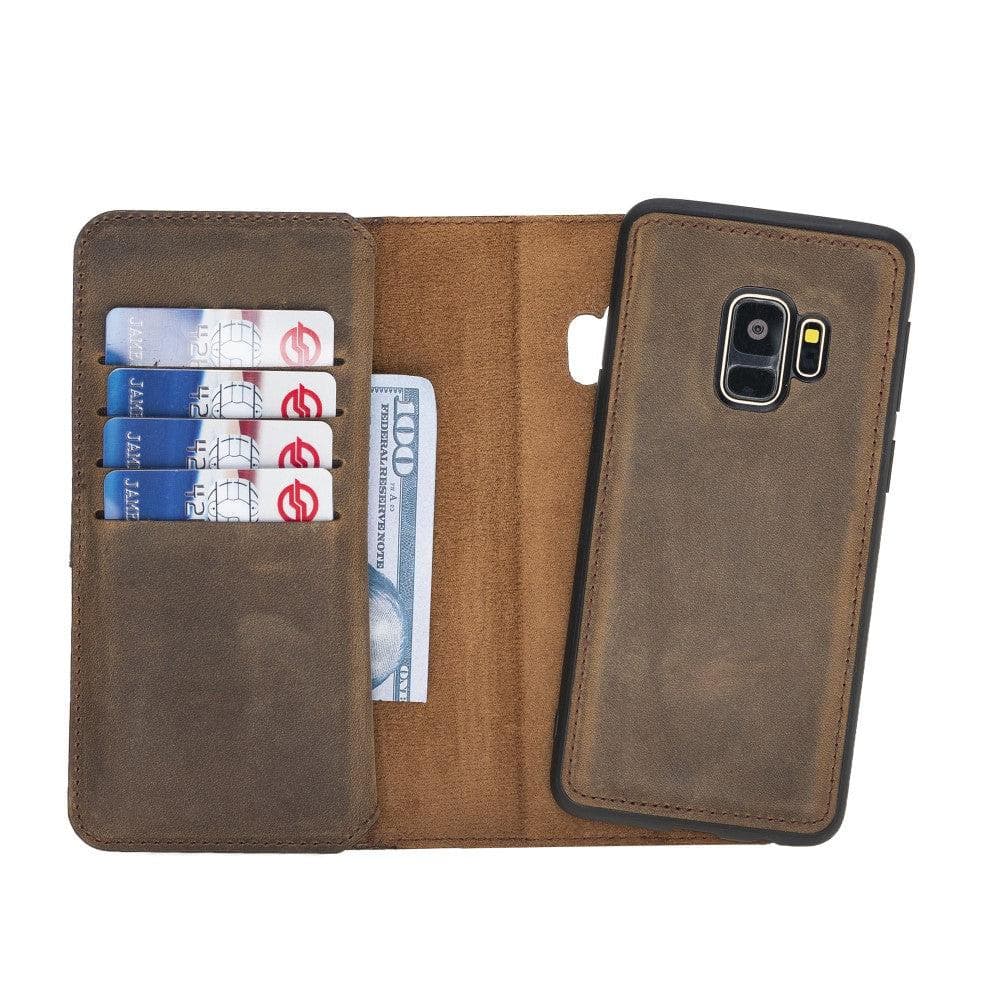 B2B - Samsung Galaxy S9 Series Leather Case - DMW Double Magic Wallet Samsung S9 / Dark Brown Bouletta B2B
