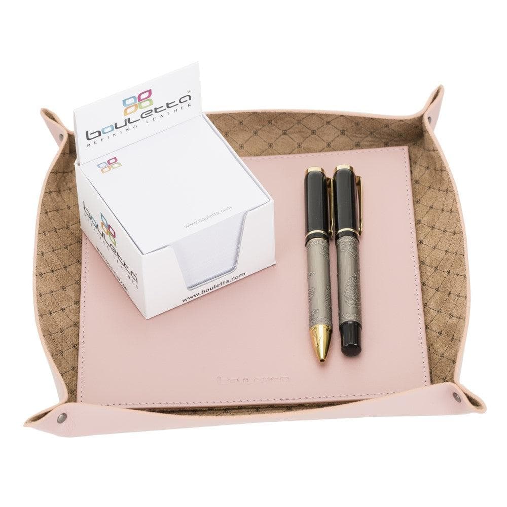 Leather Desk Organizer Pink Bouletta LTD