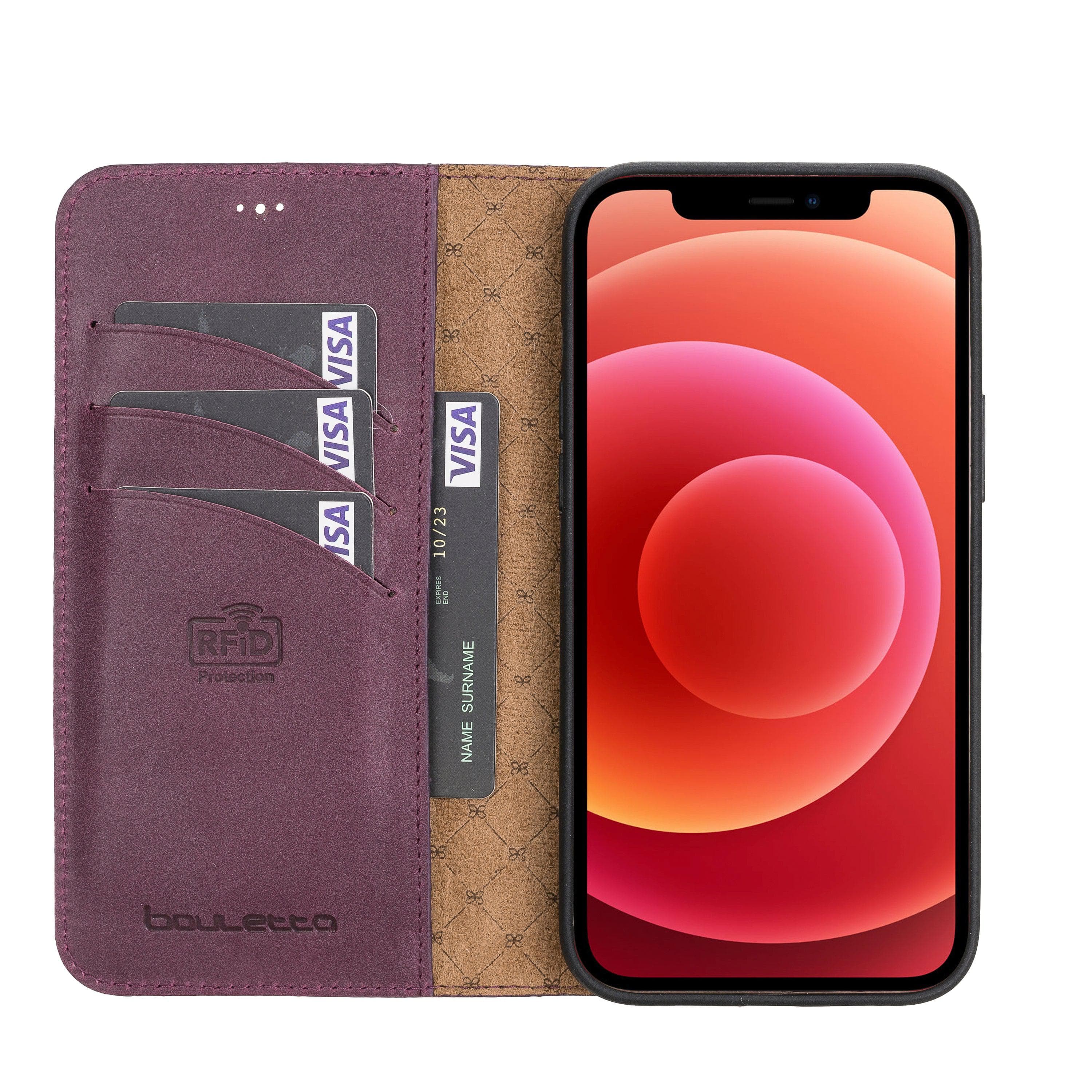 Detachable Leather Wallet Cases for Apple iPhone 12 Series Bouletta LTD