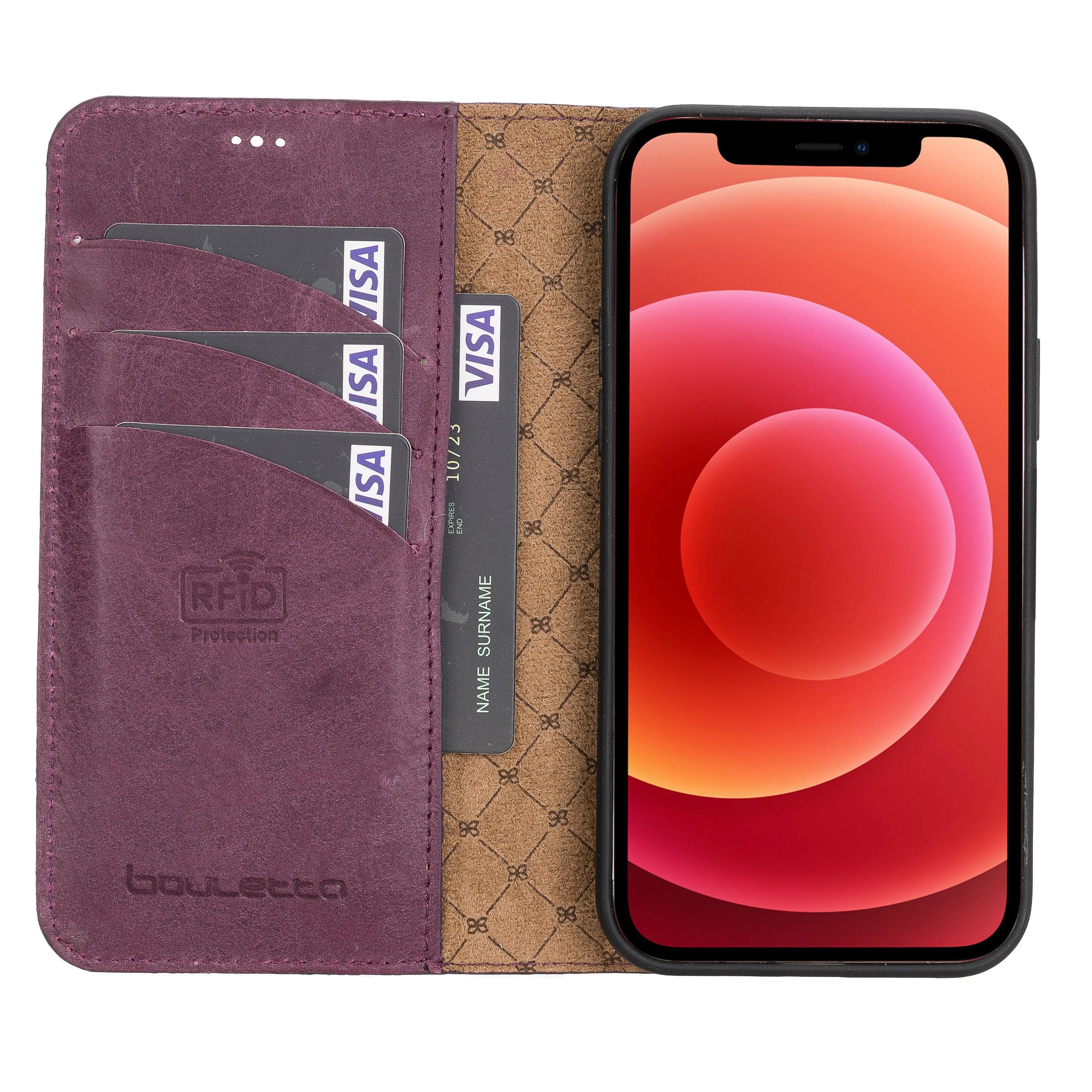 Detachable Leather Wallet Cases for Apple iPhone 12 Series Bouletta LTD