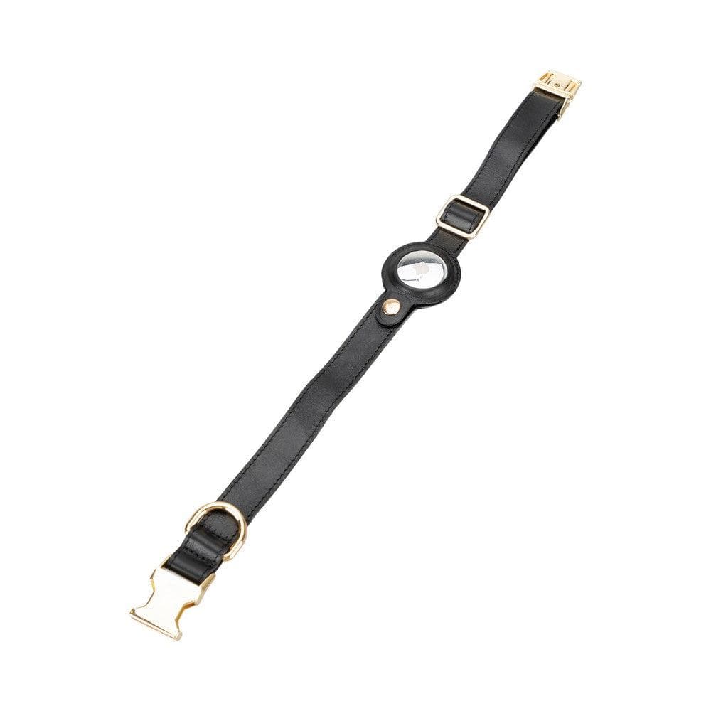 Dog Collar Genuine Leather Collar Apple AirTag Compatible Slot, 50cm Adjustable Size