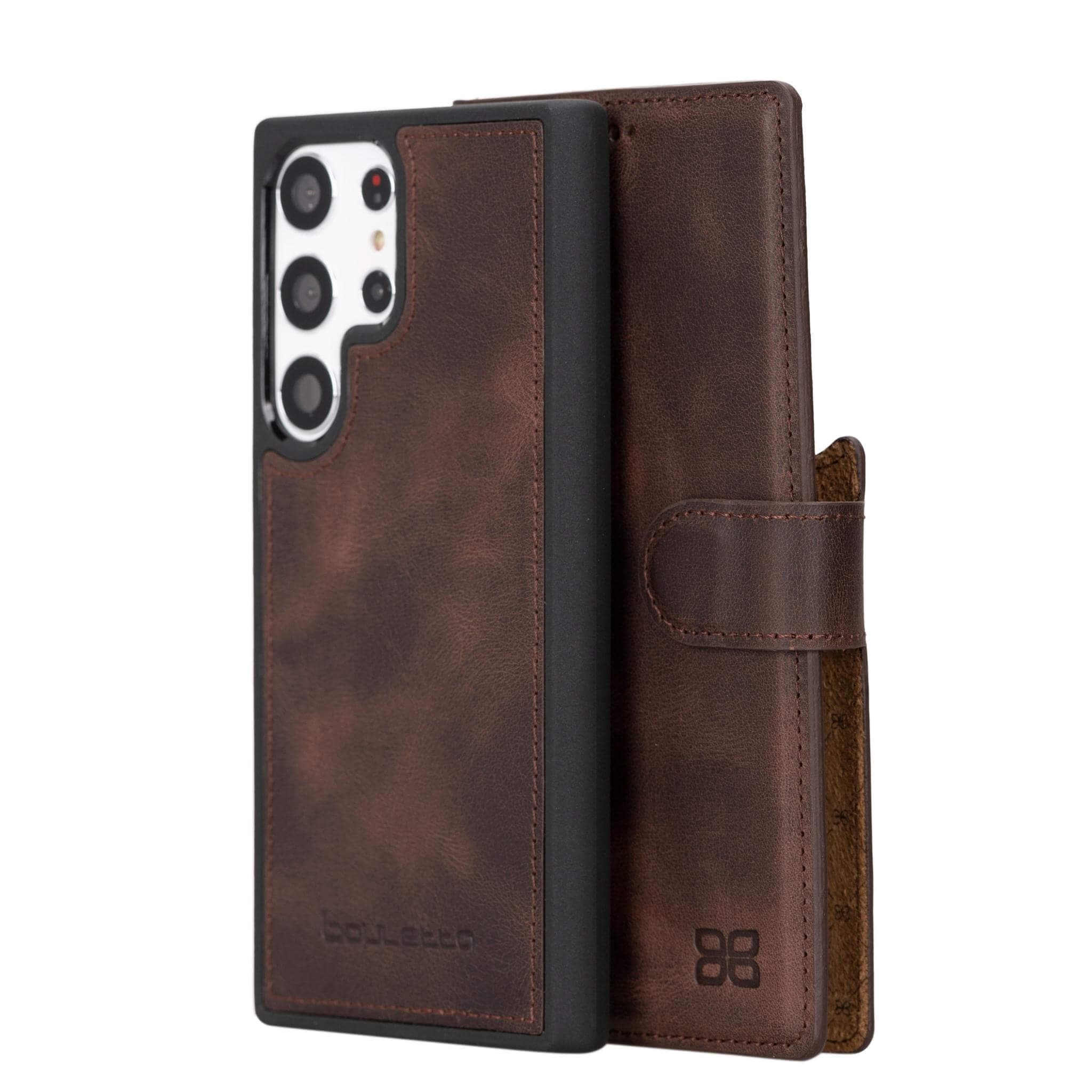 Samsung Galaxy S23 Series Leather Wallet Cases - MW Galaxy S23 Ultra / Dark Brown Bouletta LTD