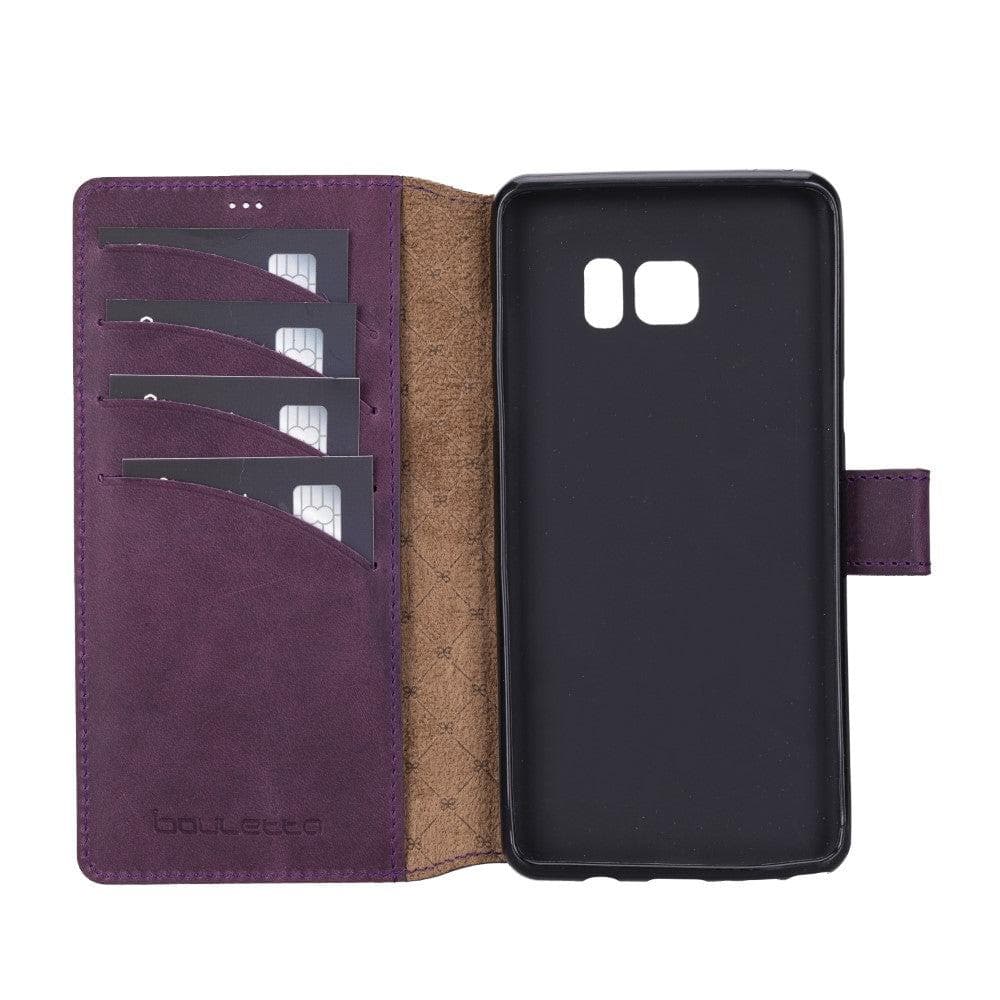 Samsung Note 7 Leather Wallet Folio Case Purple Bouletta