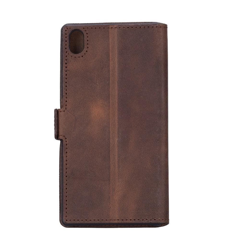 Sony Experia Z5 Leather Wallet Folio Case Brown Bouletta