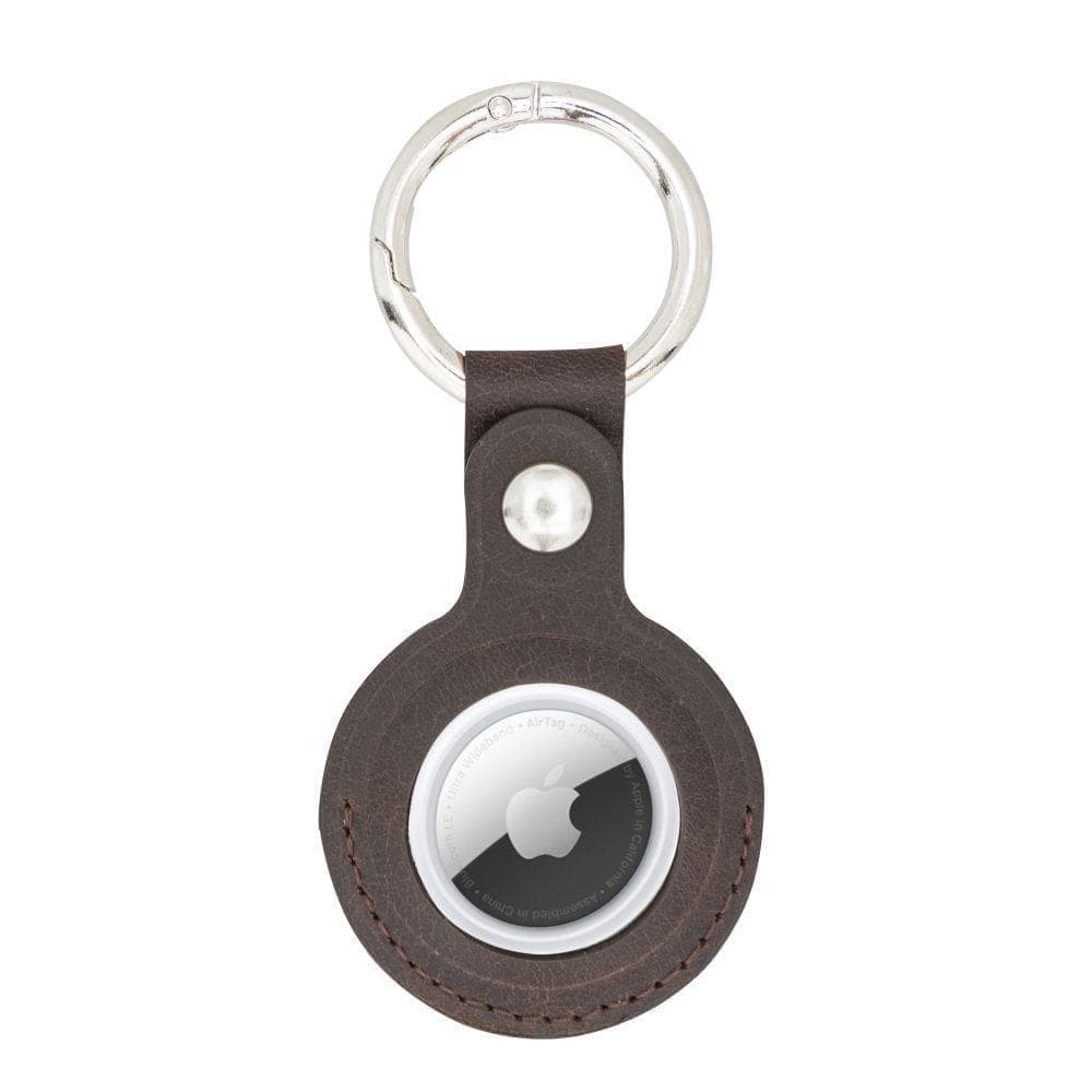 Arta Genuine Leather Keychain for Apple Airtag Antic Brown Bouletta LTD