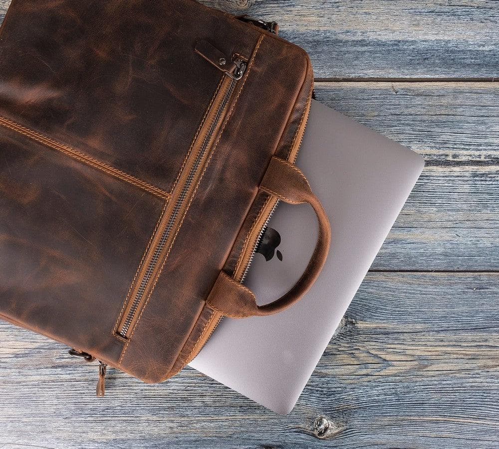 B2B- Apollo Geniun Leather Laptop Bag For 13" Bouletta B2B