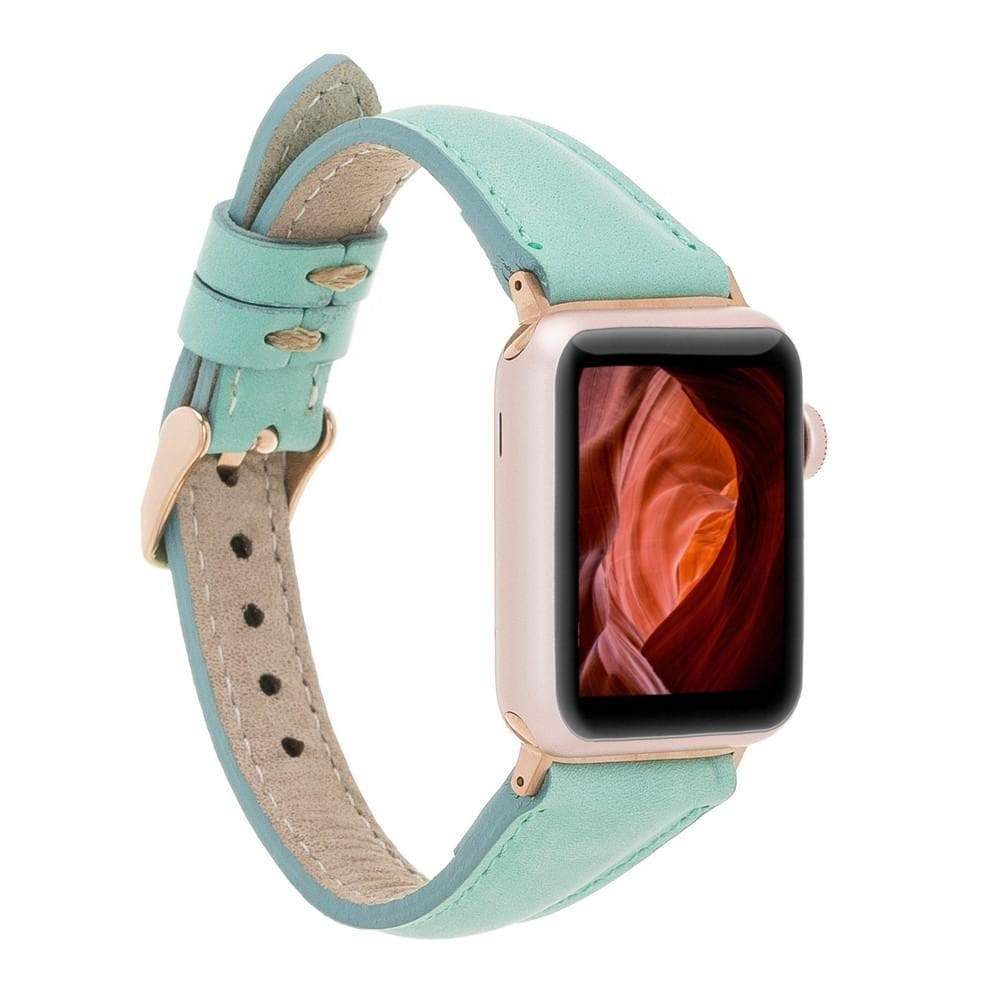 B2B - Leather Apple Watch Bands - Clasic Slim Style BRN7 Bouletta B2B