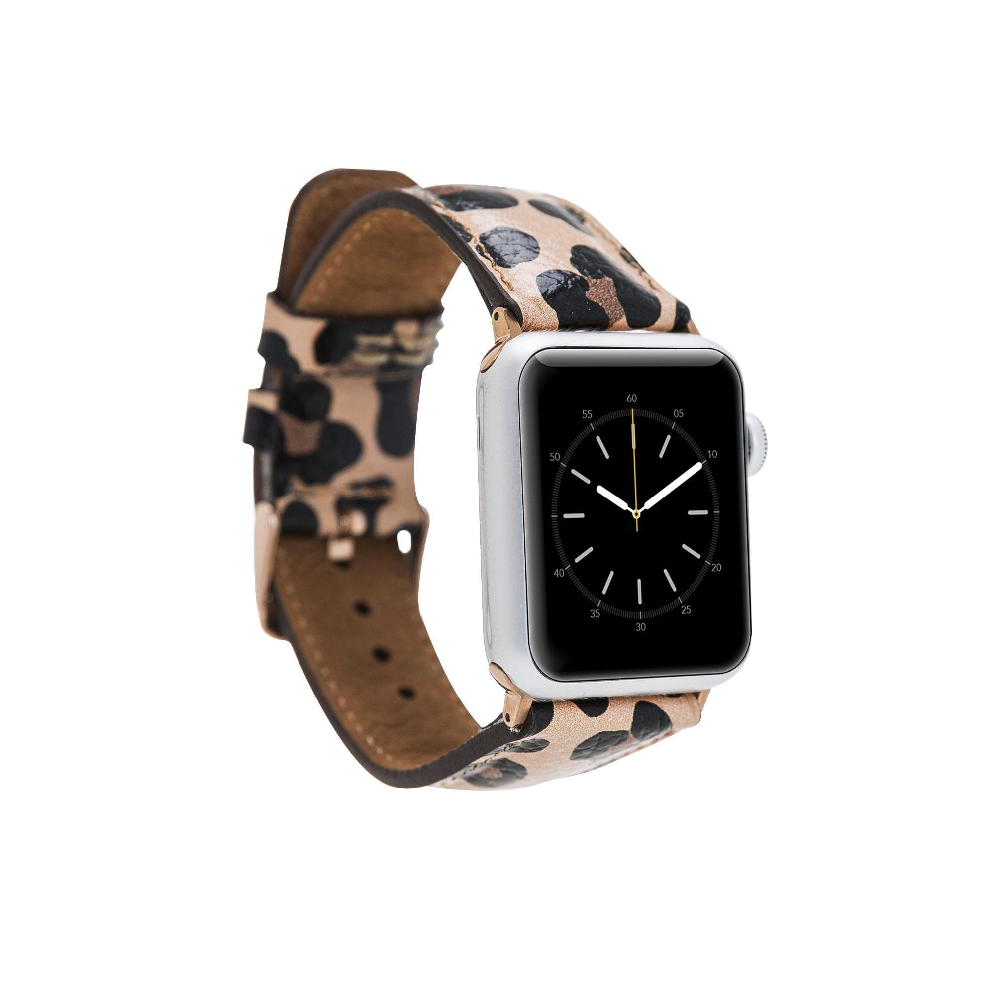 B2B - Leather Apple Watch Bands - Classic Style Leopar Print Bouletta B2B