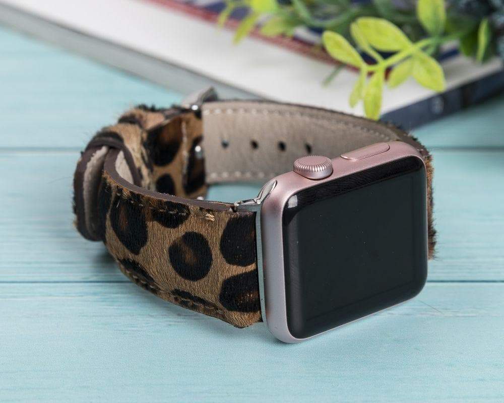B2B - Leather Apple Watch Bands - Classic Style Leopar Hairy Bouletta B2B