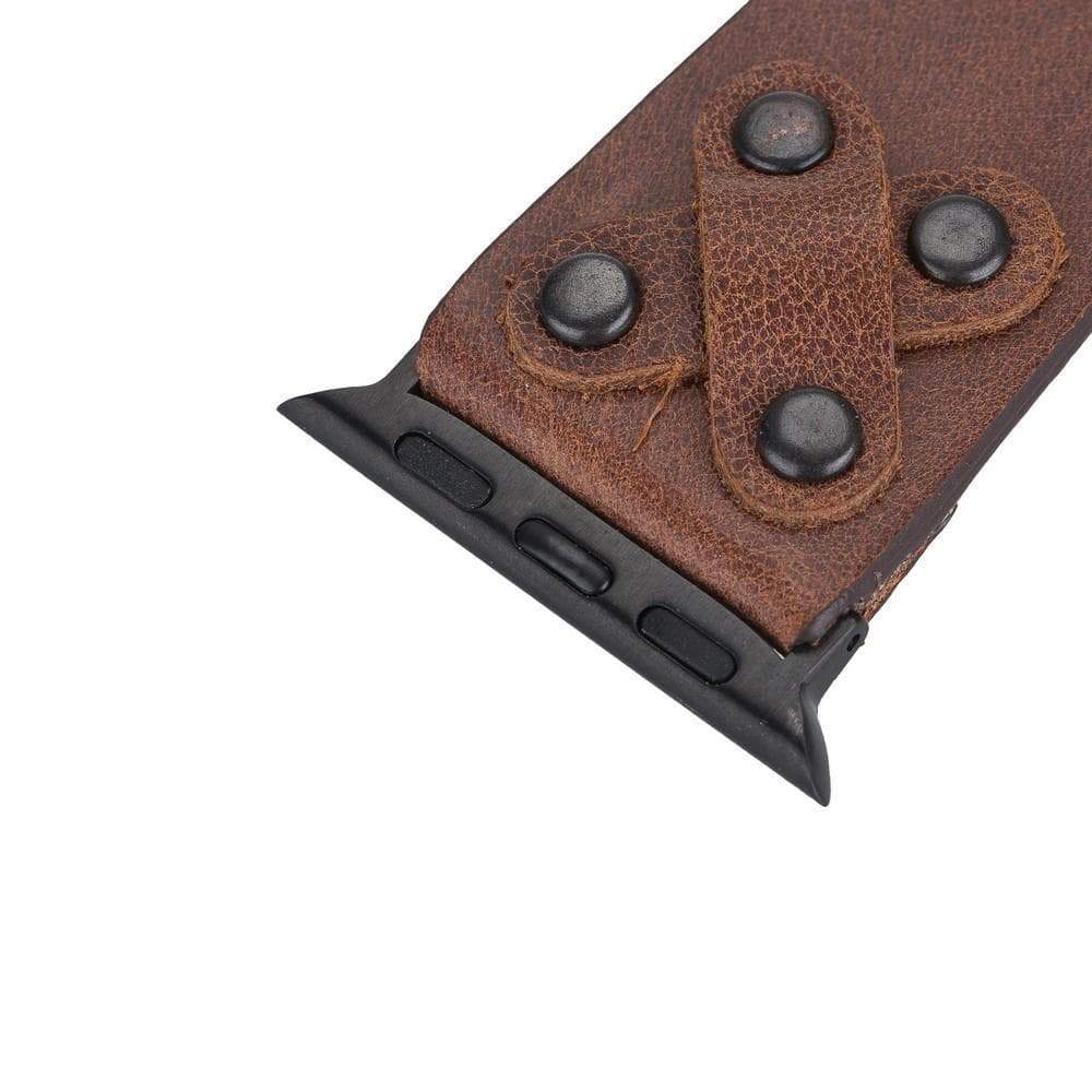 B2B - Leather Apple Watch Bands / Cross Style with Black Trok Bouletta B2B