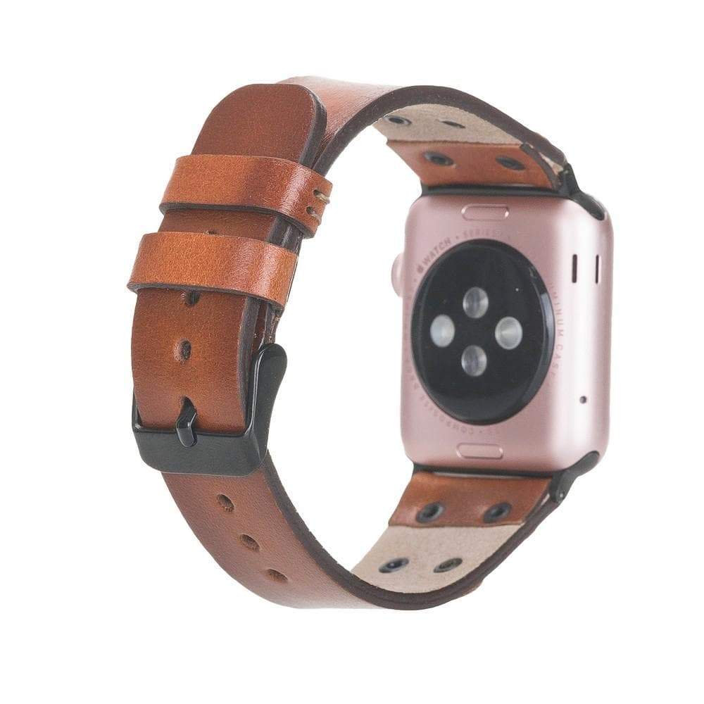 B2B - Leather Apple Watch Bands / Cross Style with Black Trok Bouletta B2B