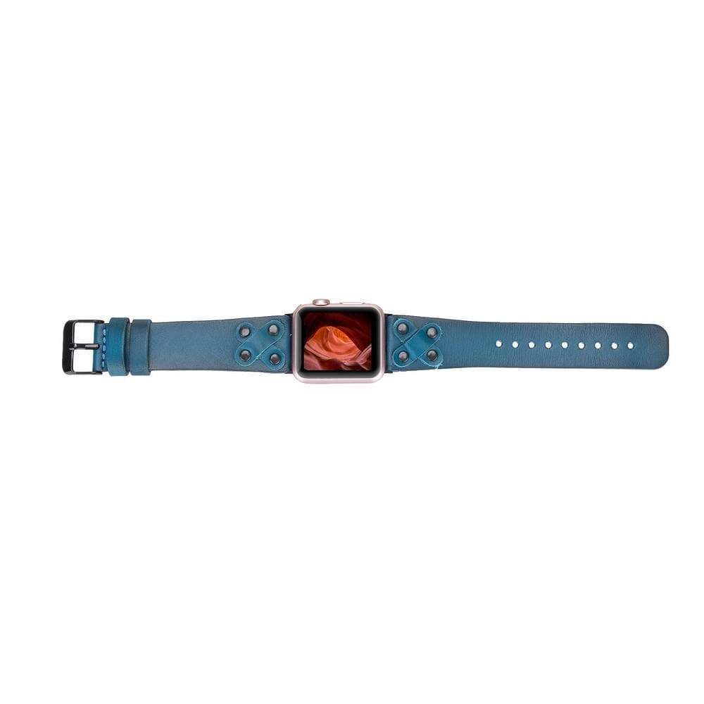 B2B - Leather Apple Watch Bands / Cross Style with Black Trok Bouletta B2B