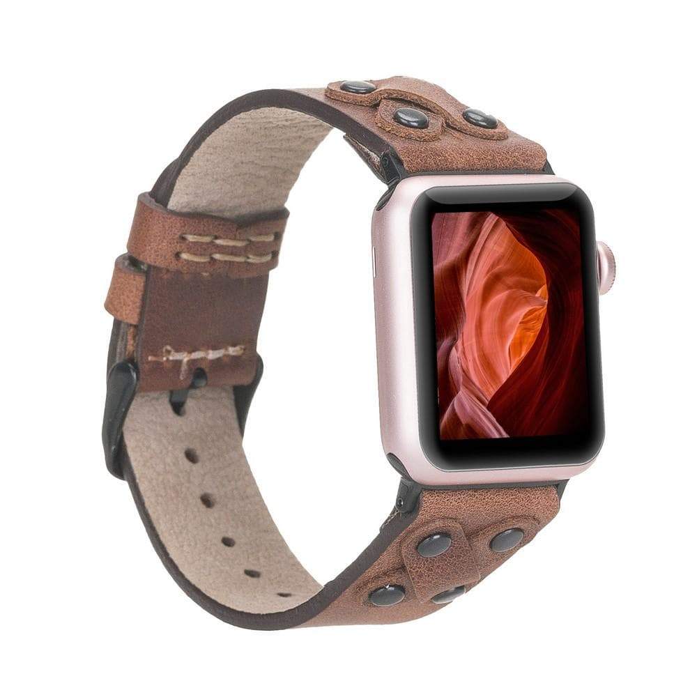 B2B - Leather Apple Watch Bands / Cross Style with Black Trok TN2 Bouletta B2B