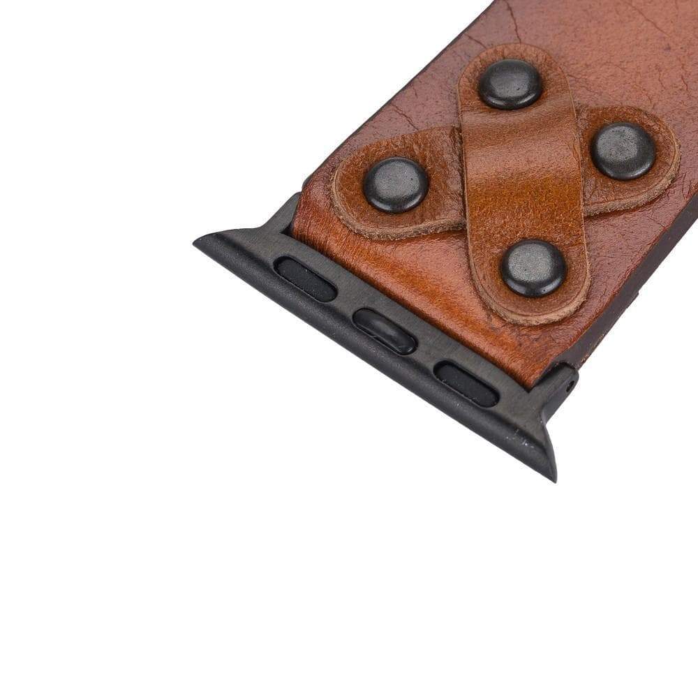B2B - Leather Apple Watch Bands / Cross Style with Black Trok Bouletta B2B