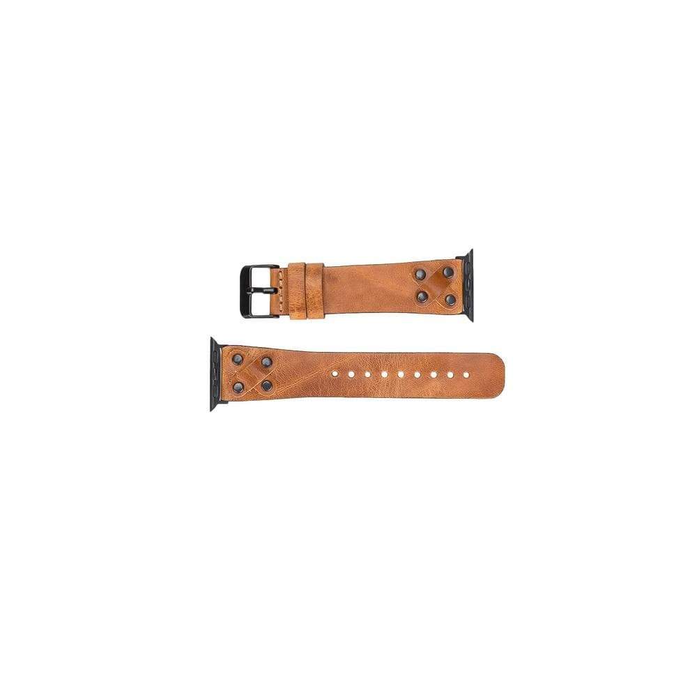 B2B - Leather Apple Watch Bands / Cross Style with Black Trok Bouletta B2B