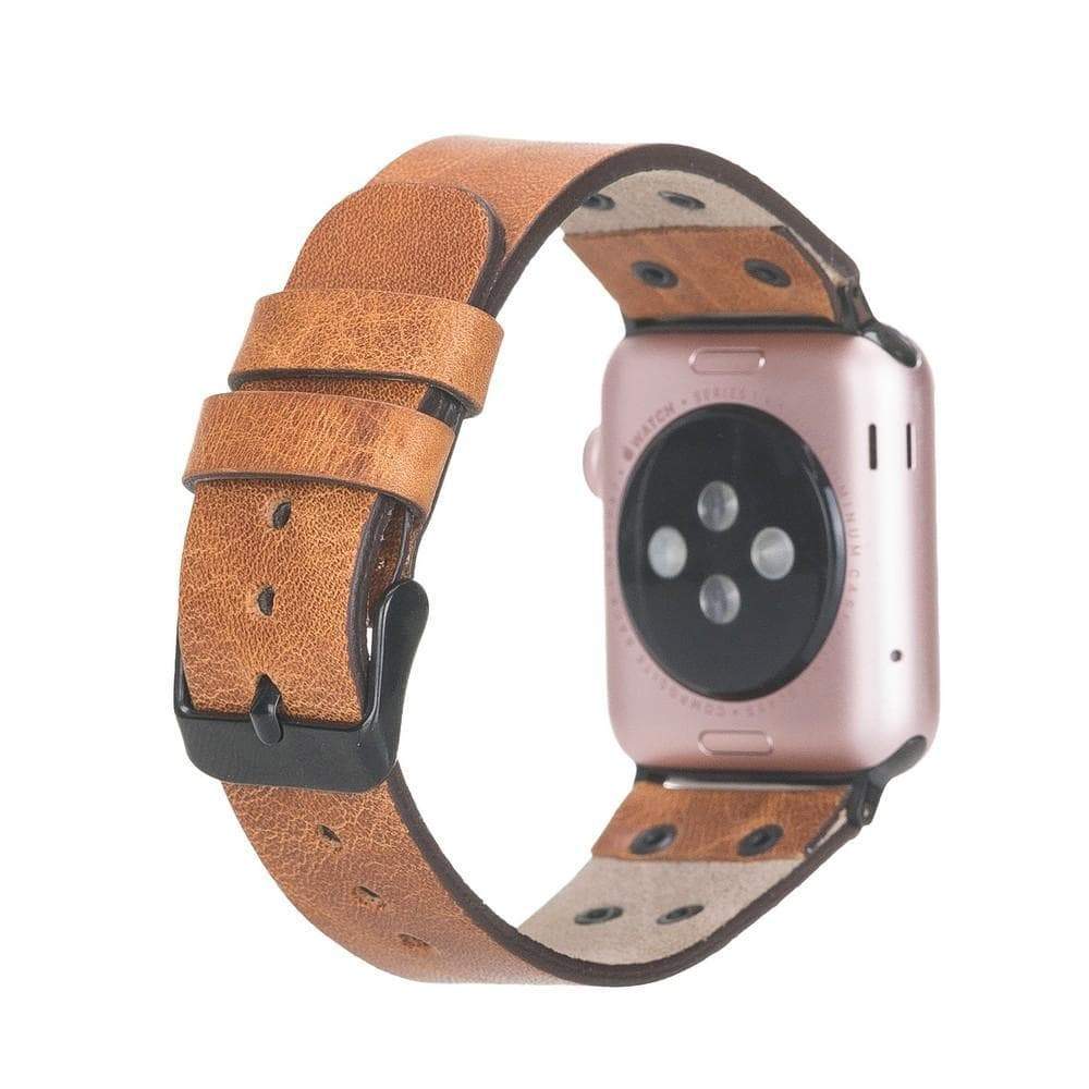 B2B - Leather Apple Watch Bands / Cross Style with Black Trok Bouletta B2B