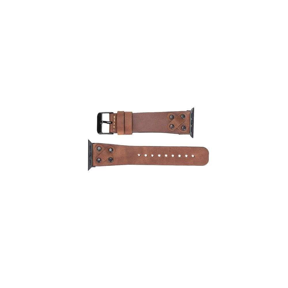 B2B - Leather Apple Watch Bands / Cross Style with Black Trok Bouletta B2B