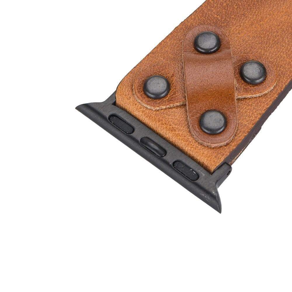 B2B - Leather Apple Watch Bands / Cross Style with Black Trok Bouletta B2B