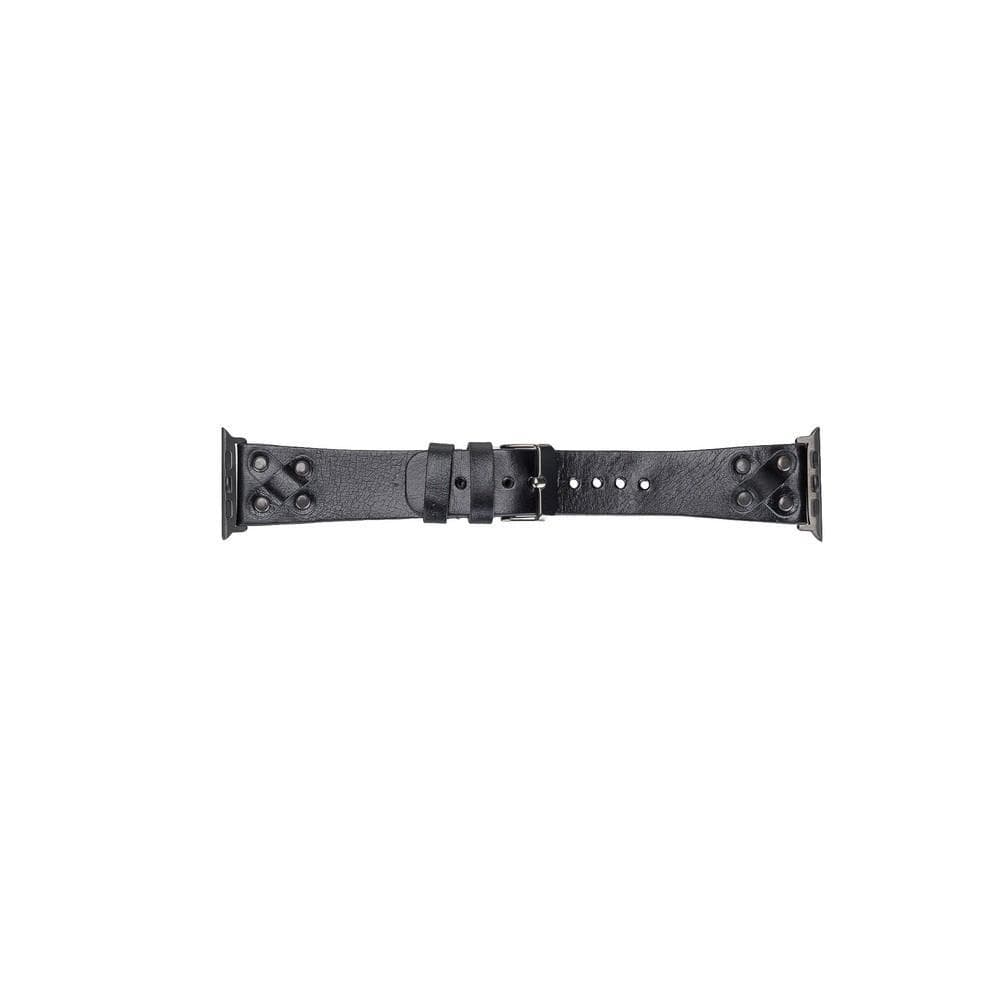 B2B - Leather Apple Watch Bands / Cross Style with Black Trok Bouletta B2B