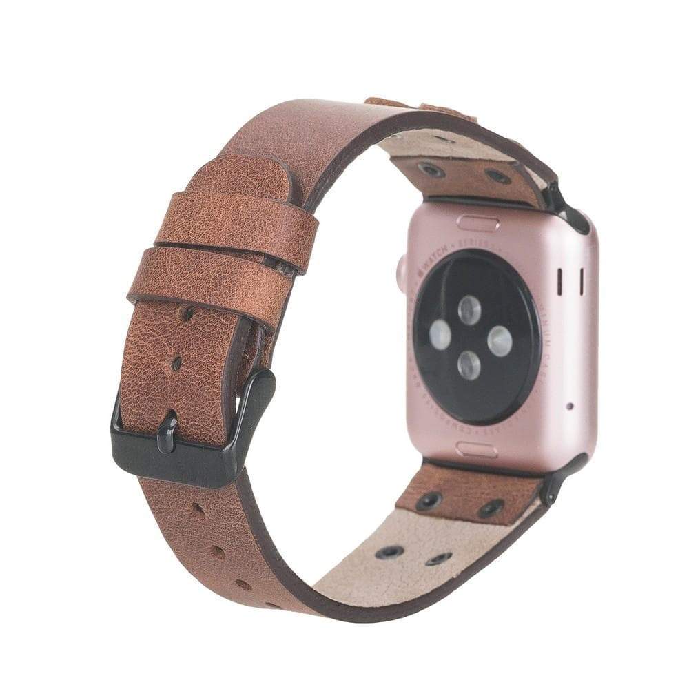 B2B - Leather Apple Watch Bands / Cross Style with Black Trok Bouletta B2B