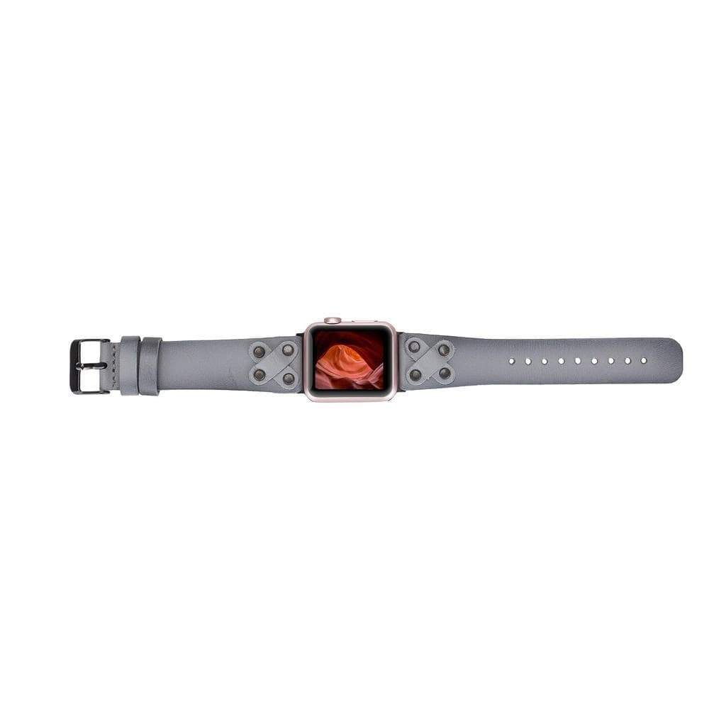 B2B - Leather Apple Watch Bands / Cross Style with Black Trok Bouletta B2B