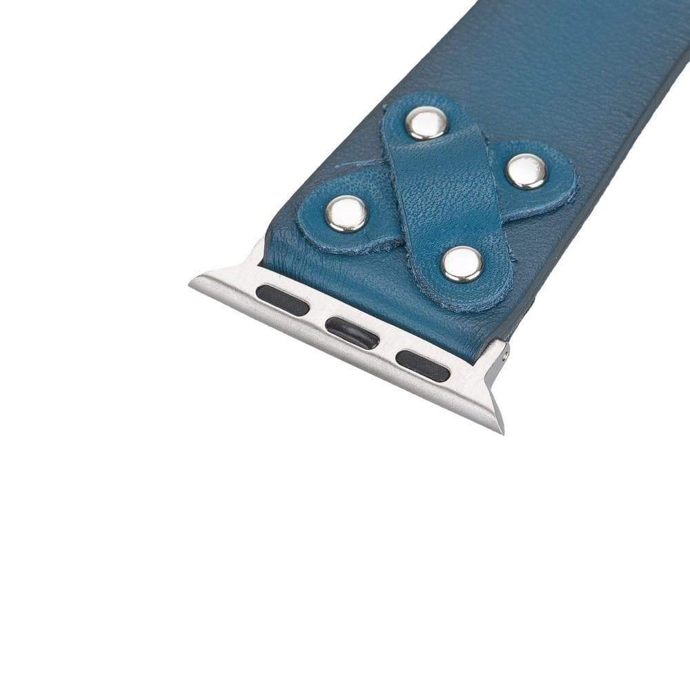 B2B - Leather Apple Watch Bands / Cross Style with Silver Trok Bouletta B2B