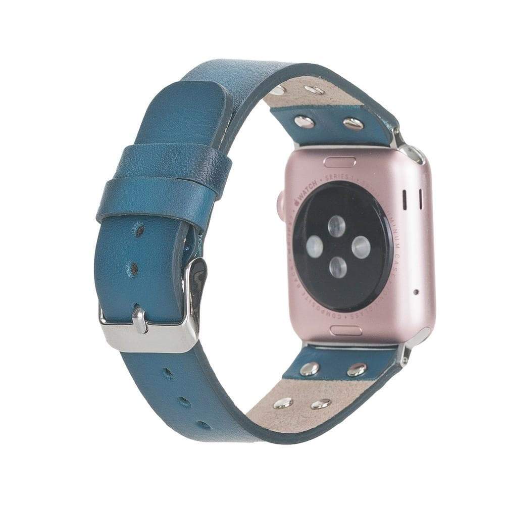 B2B - Leather Apple Watch Bands / Cross Style with Silver Trok Bouletta B2B