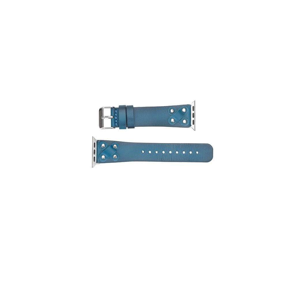B2B - Leather Apple Watch Bands / Cross Style with Silver Trok Bouletta B2B