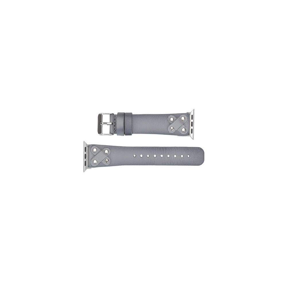 B2B - Leather Apple Watch Bands / Cross Style with Silver Trok Bouletta B2B