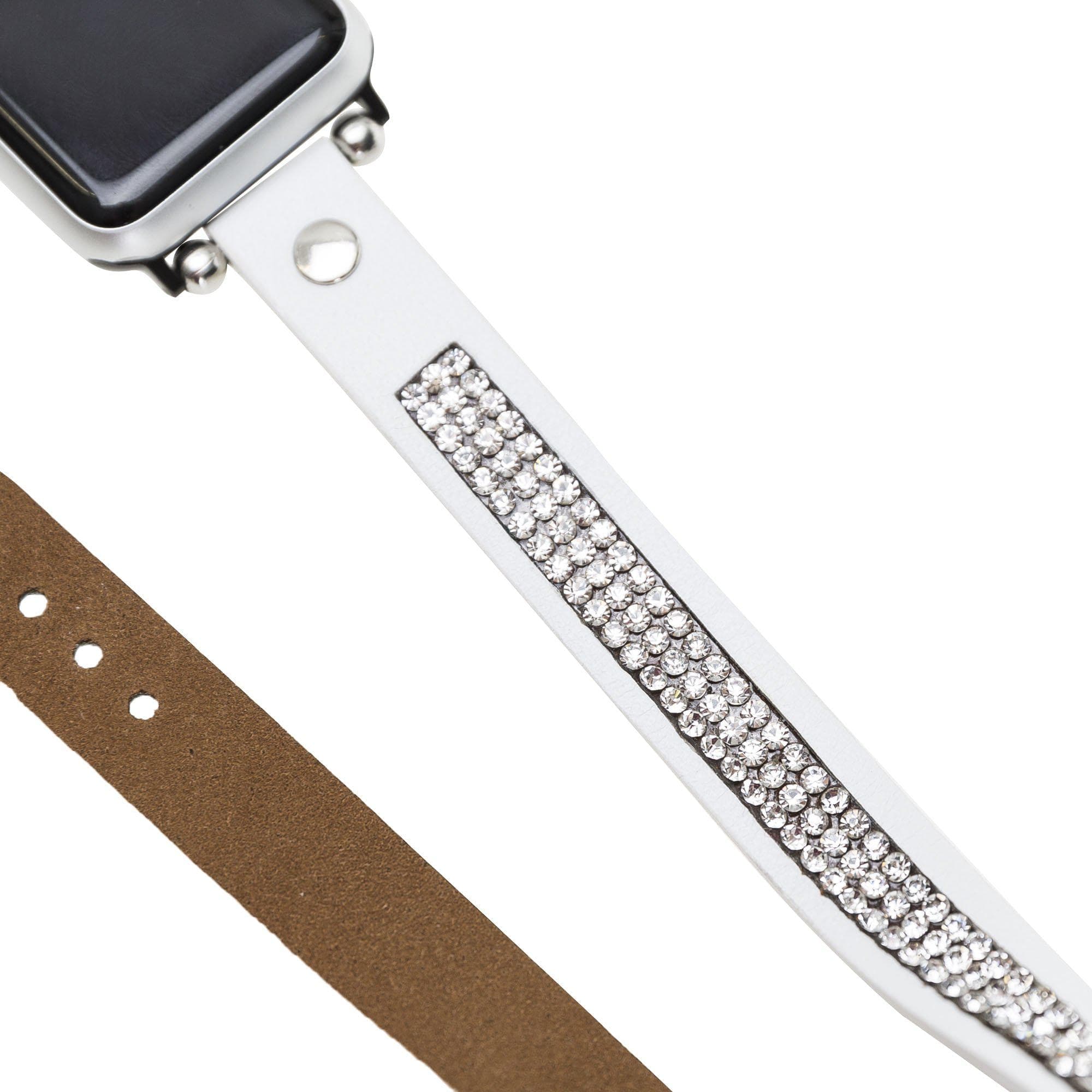 B2B - Leather Apple Watch Bands - Crystal Ferro Double Tour Style Bouletta B2B