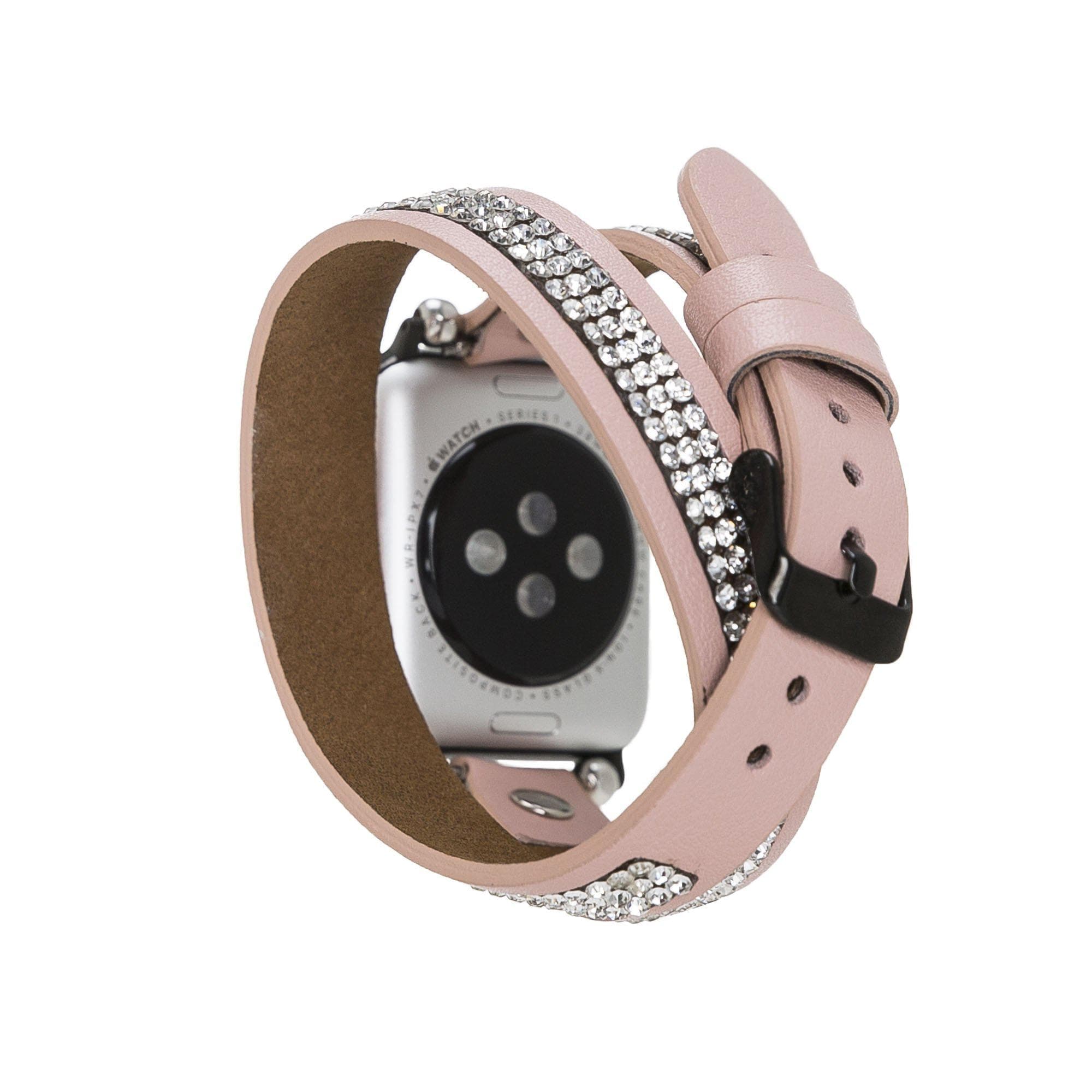 B2B - Leather Apple Watch Bands - Crystal Ferro Double Tour Style Bouletta B2B