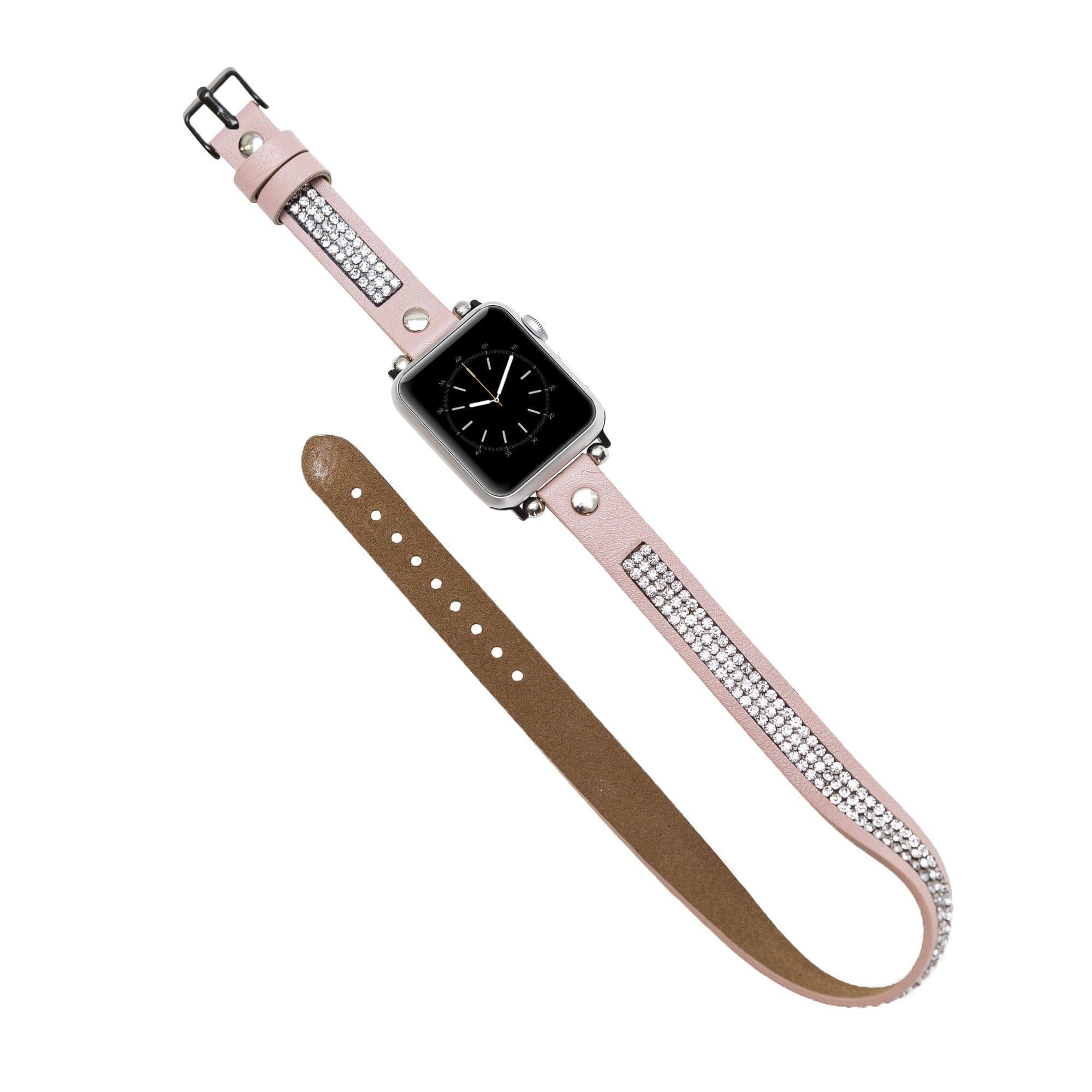 B2B - Leather Apple Watch Bands - Crystal Ferro Double Tour Style Bouletta B2B